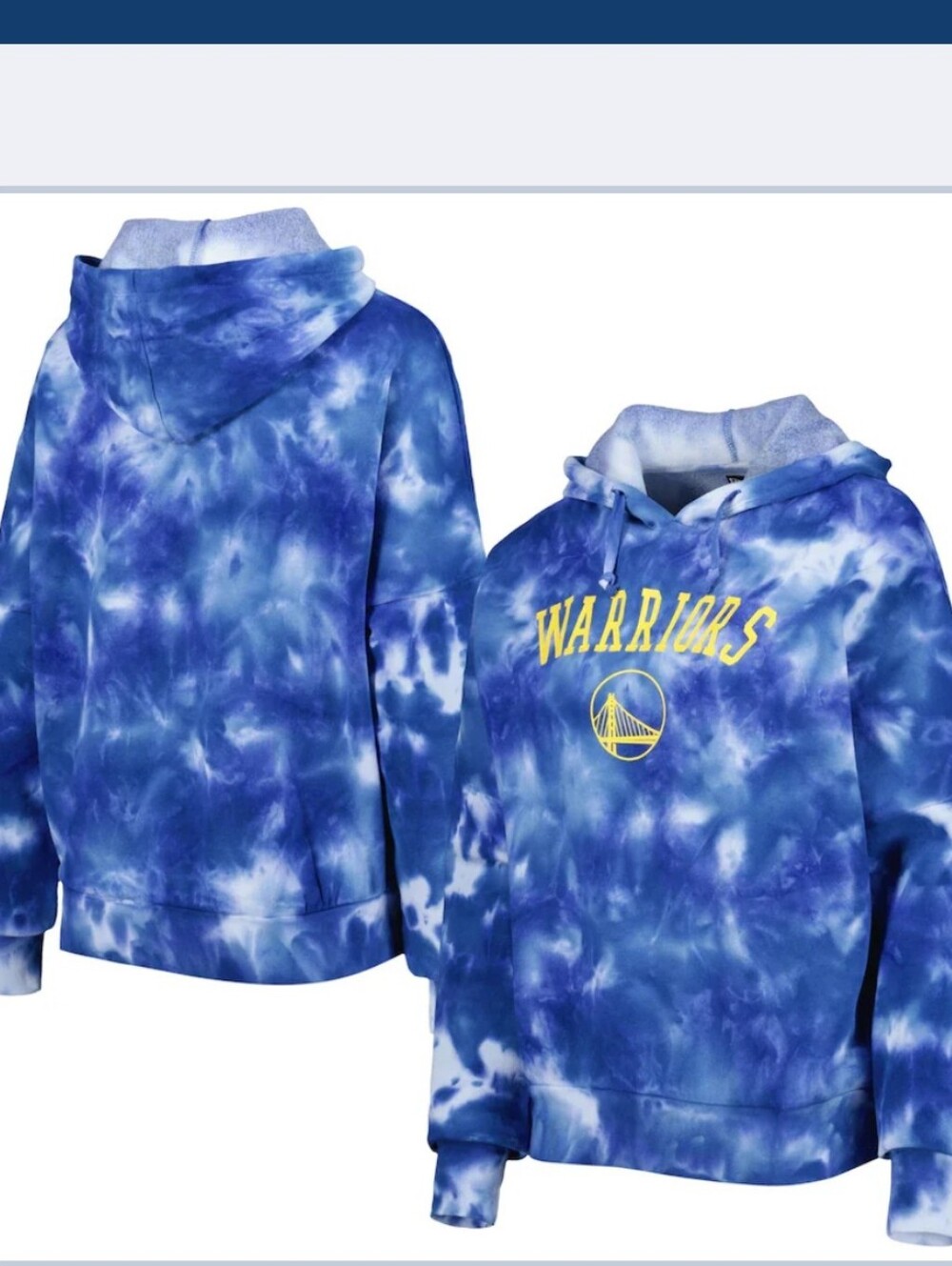 Golden State Warriors Women's Blue Tie-Dye Hoodie Jacket